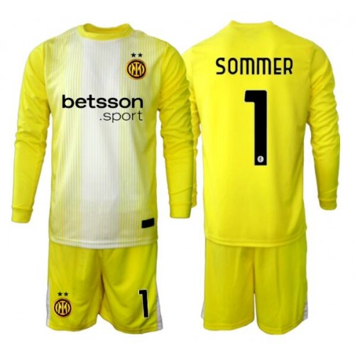 Inter Milan Yann Sommer #1 Målmand Udebanesæt Børn 2025-26 Langærmet (+ Korte bukser)